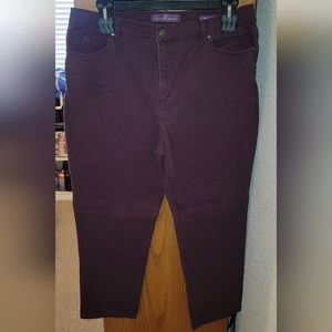 Burgundy Gloria Vanderbilt Plus-Size "Amanda" Jeans